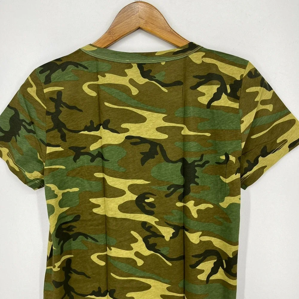 J. Crew Camouflage T-Shirt Women's Size S Green Camo Print Short Sleeve New‎ NWT